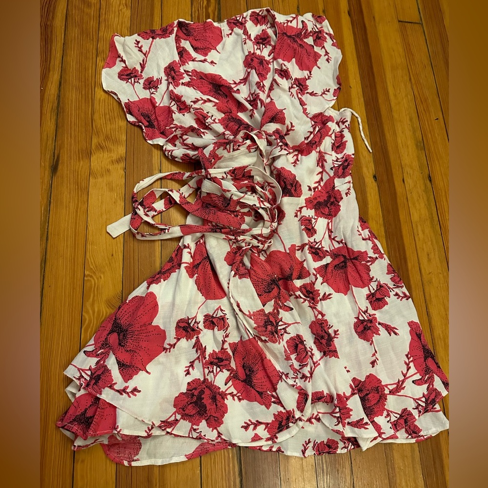 Free People Floral Wrap Dress